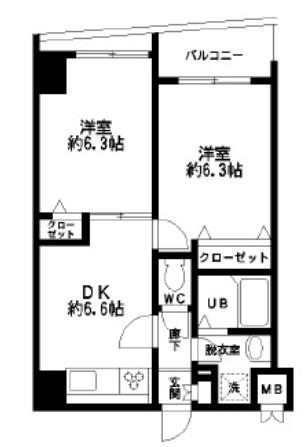 HF東日本橋レジデンス(2DK/5階)の間取り写真