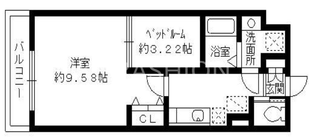 ラピスラズリ桜坂(1LDK/2階)の間取り写真