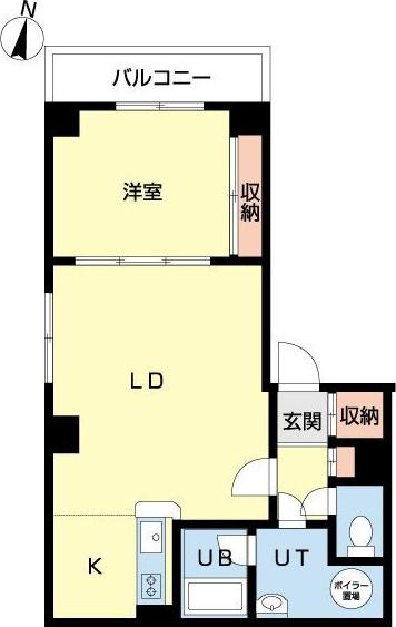 ふじ田57ビル(1LDK/3階)の間取り写真