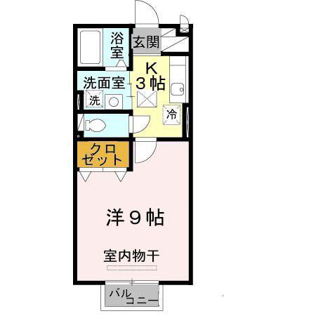 コンフォートM-II(1K/1階)の間取り写真