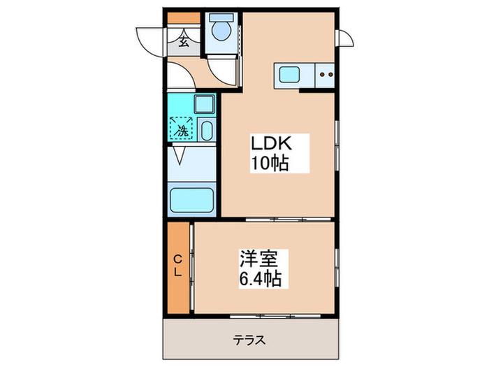 ヴィラジュIII(1LDK/2階)の間取り写真