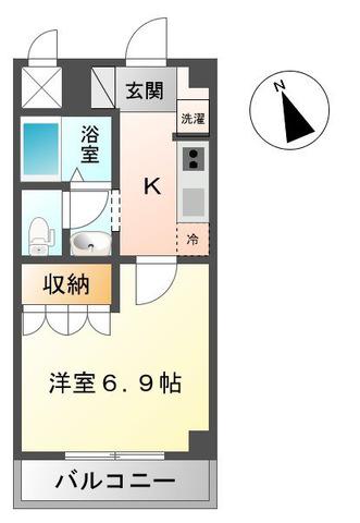 スモールウィン(1K/1階)の間取り写真