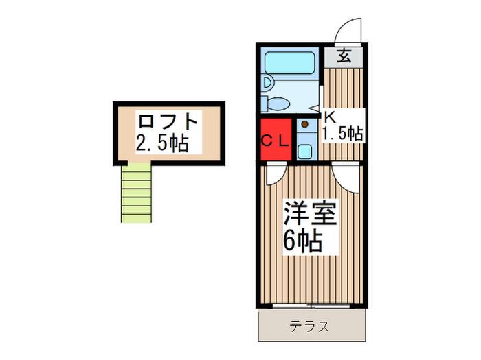 パクスM&N(1K/1階)の間取り写真