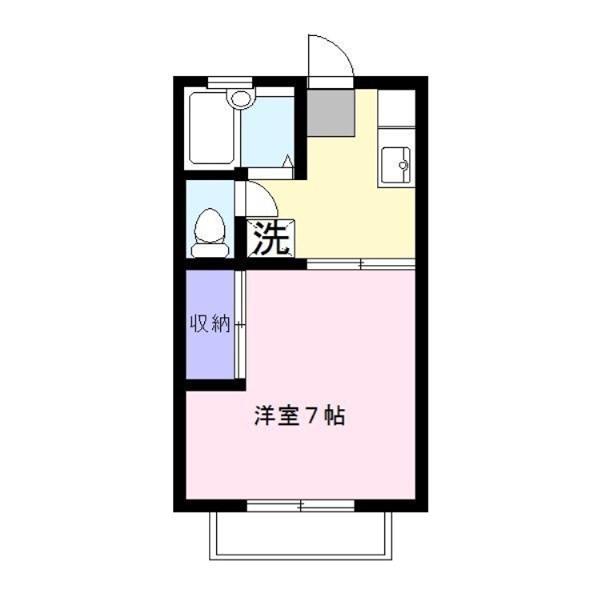 ヴィラプリンス(1K/2階)の間取り写真