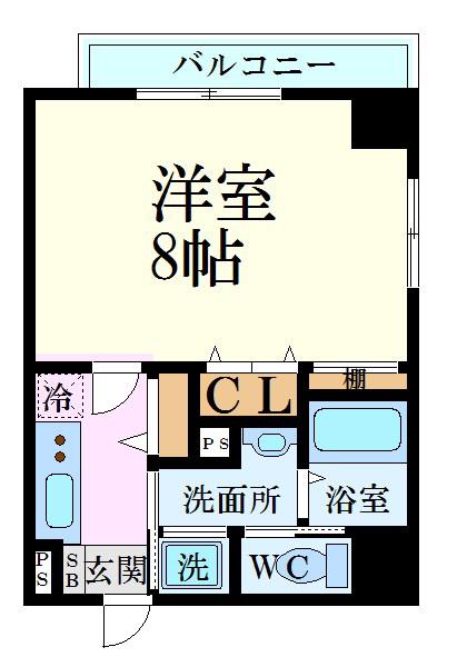 フェリーチェ姫路駅前(1K/4階)の間取り写真