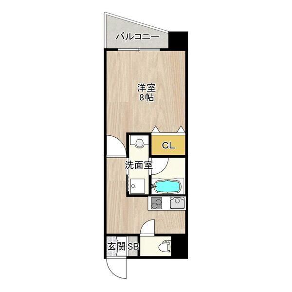CITYSPIRE神戸元町I(1K/3階)の間取り写真