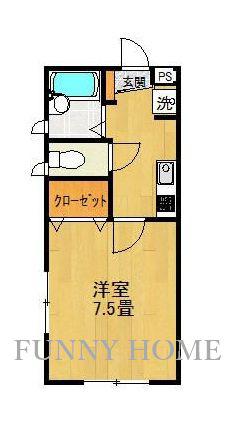 ソフィア世田谷(1K/2階)の間取り写真