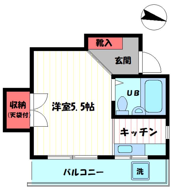 エーデル桜台(1K/2階)の間取り写真