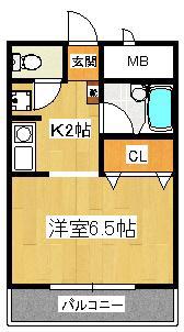 グレースビュウ国府台(ワンルーム/3階)の間取り写真