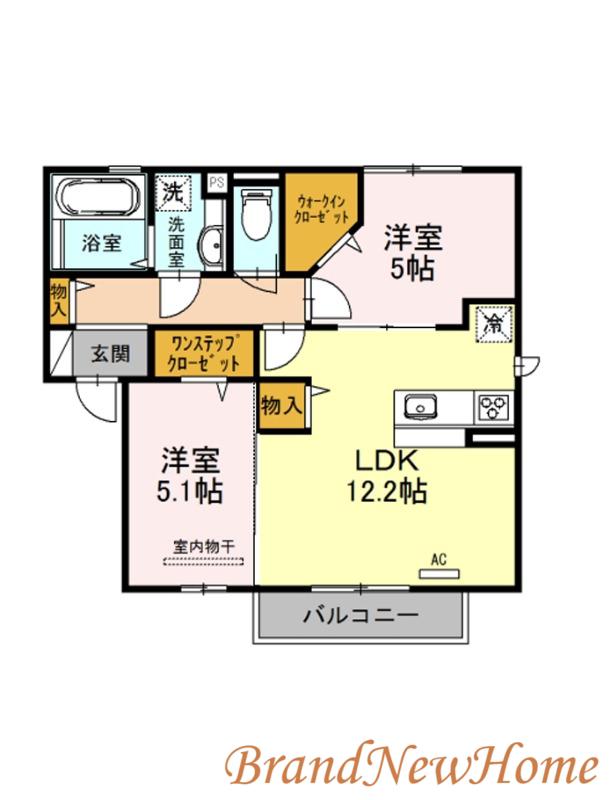 エスポワール(2LDK/1階)の間取り写真