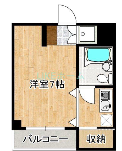 ベルトピア本中山(ワンルーム/4階)の間取り写真
