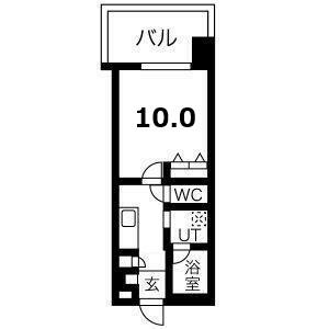S-RESIDENCE円山表参道(1K/5階)の間取り写真