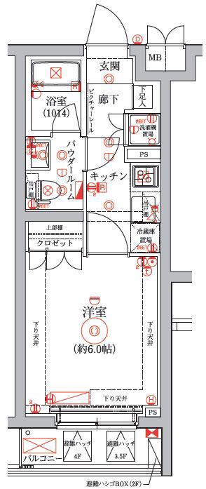 セジョリ横浜鶴見(1K/5階)の間取り写真