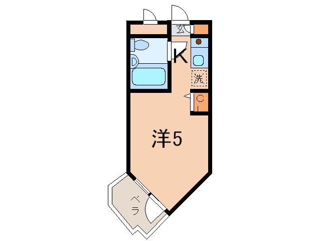 D0M二子新地(1K/1階)の間取り写真