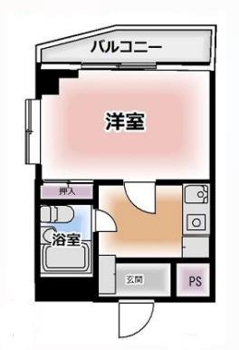ベルヴェ府中(1K/2階)の間取り写真
