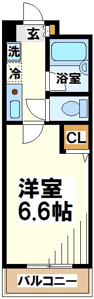 大竹ハイツ2(1K/2階)の間取り写真