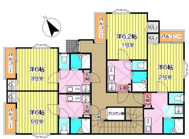 ピュア茶山弐番館101(1SK/1階)の間取り写真