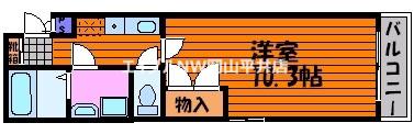 サンピア青江(1K/2階)の間取り写真