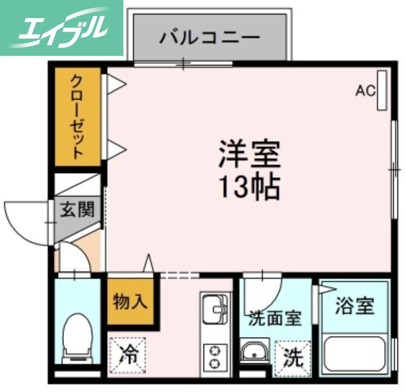 グランドソレーユ(ワンルーム/2階)の間取り写真