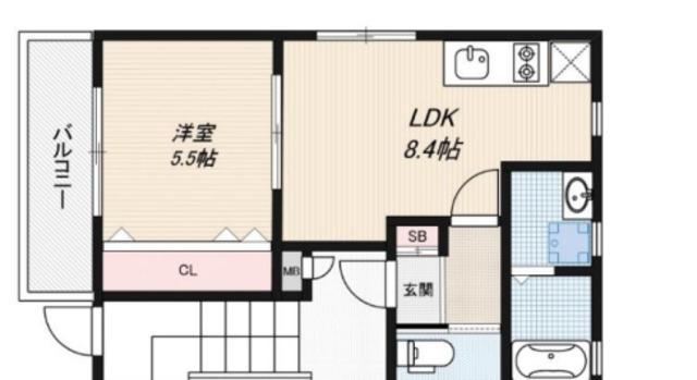 SCHALE(1LDK/3階)の間取り写真