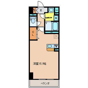 グラースリオ(1K/5階)の間取り写真