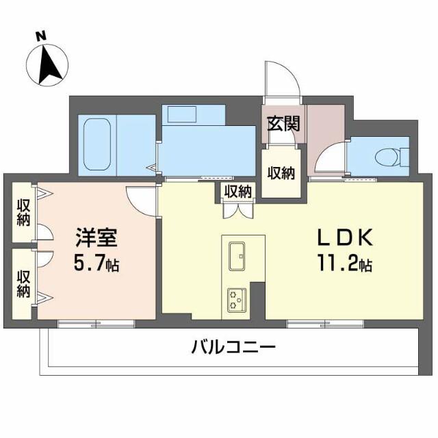 FORENABRUN徳島(1LDK/2階)の間取り写真