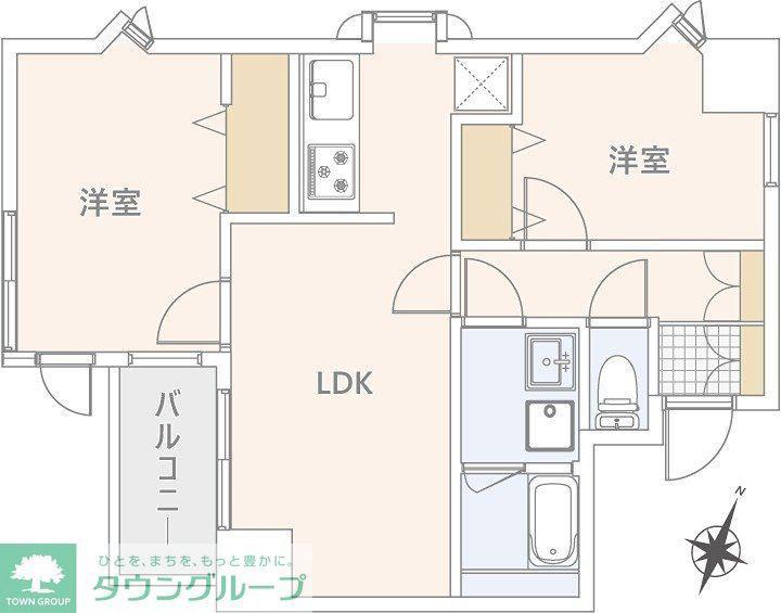 ISM大宮(2LDK/3階)の間取り写真