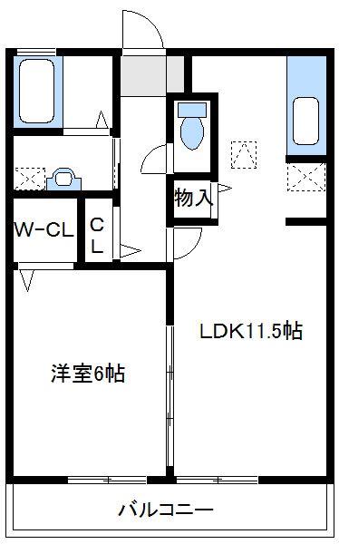 相原ヒルズ みつまた(1LDK/2階)の間取り写真