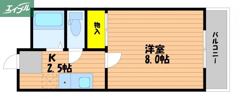 アメニティ西古松(1K/2階)の間取り写真