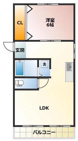 大商第1マンション(1LDK/3階)の間取り写真