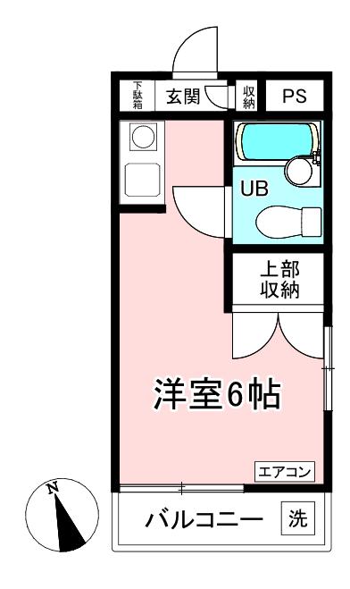 ハイランドハウス(ワンルーム/1階)の間取り写真