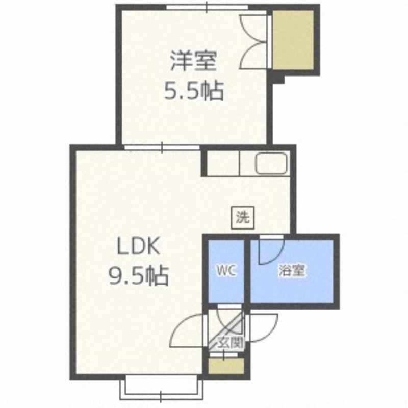 ノヴァ1号(1LDK/2階)の間取り写真
