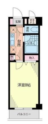 ツインアレー(1K/3階)の間取り写真