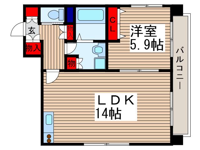 カーサフォルテ北戸田(1LDK/2階)の間取り写真