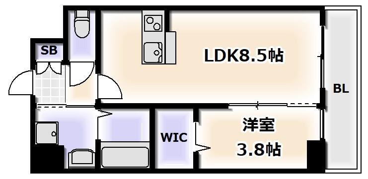 シスイル清水丘(1LDK/3階)の間取り写真