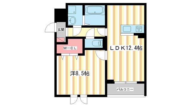 シャルマンスイート(1LDK/3階)の間取り写真
