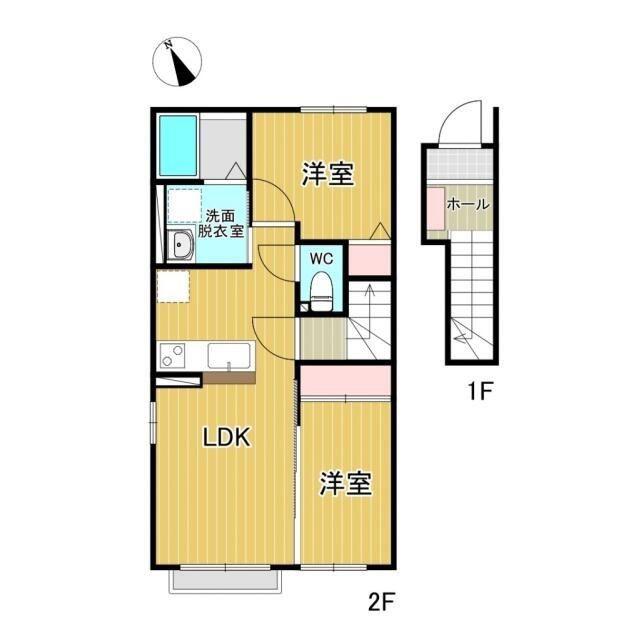 ハイムメゾン八木山南(2LDK/2階)の間取り写真