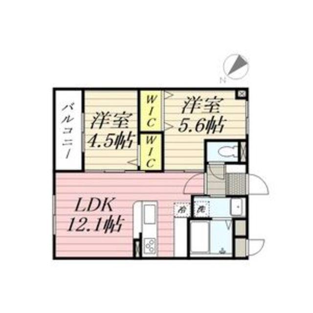LUXCAS大橋(2LDK/1階)の間取り写真