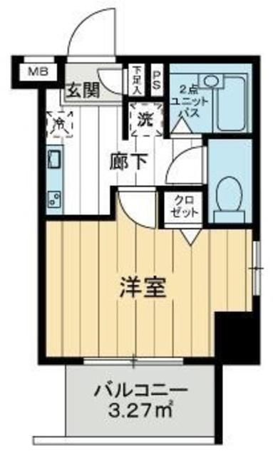 メインステージ白山(1K/4階)の間取り写真