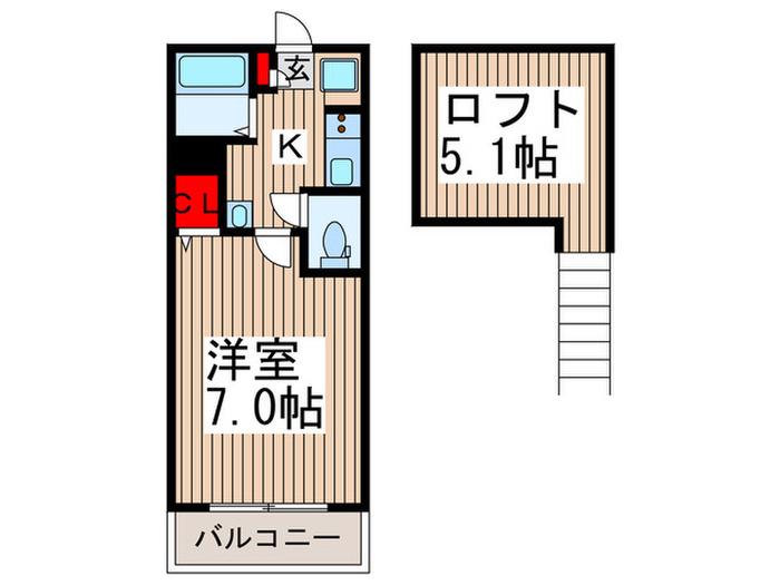 グランエスポワール八潮(1K/3階)の間取り写真