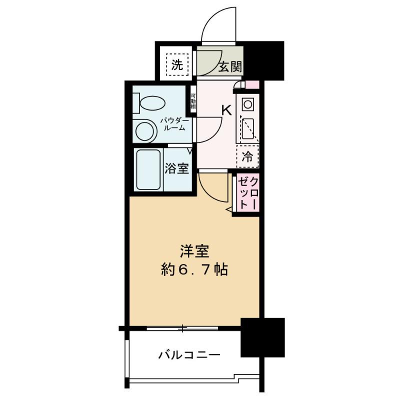 レジュールアッシュ梅田ネクス(1K/9階)の間取り写真