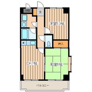 リビック根岸(1SDK/2階)の間取り写真