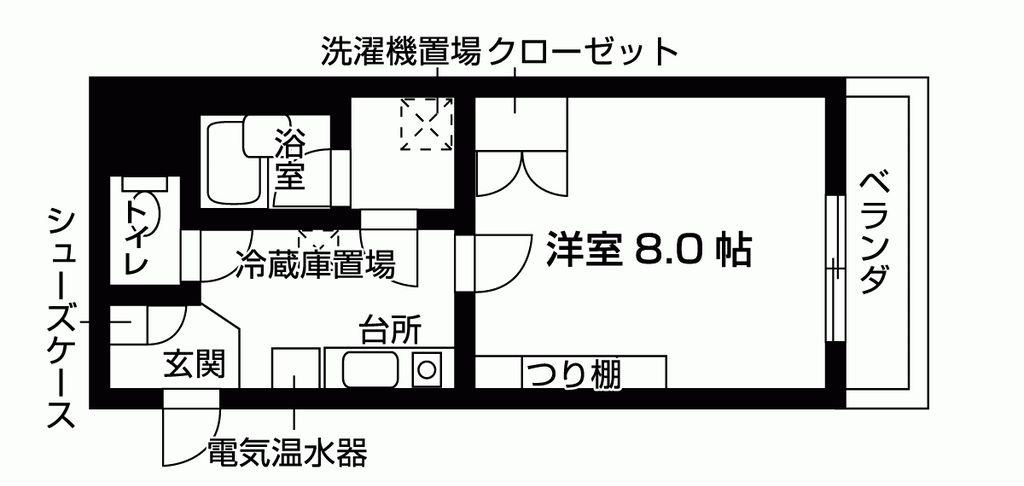 松ロイヤルビル(1K/7階)の間取り写真