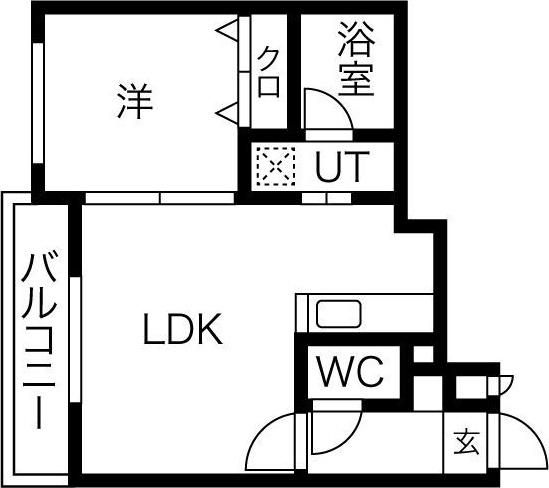 シャトーメナール(1LDK/4階)の間取り写真
