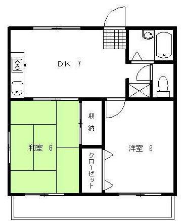 コーポ蔵(2DK/1階)の間取り写真