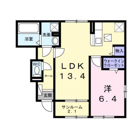 リッツメゾンA(1LDK/1階)の間取り写真