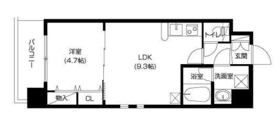 アーバネックス福島(1LDK/3階)の間取り写真