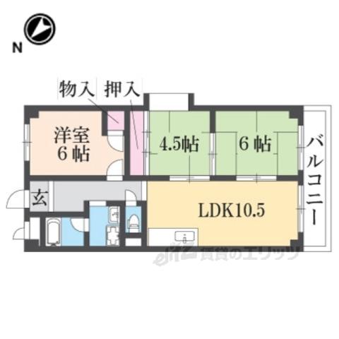 グリーンルーフコート(3LDK/3階)の間取り写真