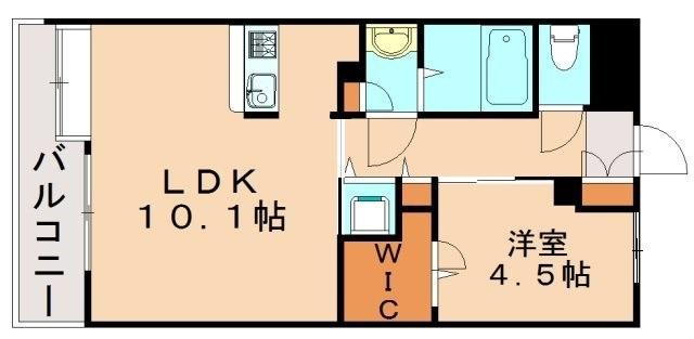 クリエート日赤通(1LDK/8階)の間取り写真