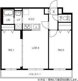 RITZ GRANDE東札幌(2LDK/2階)の間取り写真